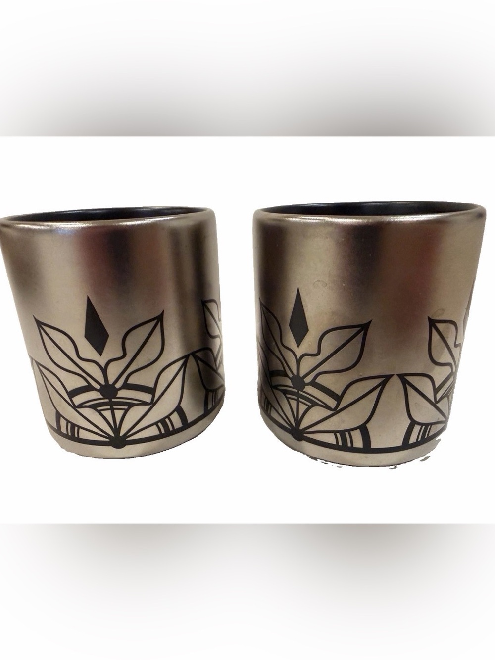 Set Of Two Starbucks Stainless Steel Espresso Shot Shooters Cups Silver 3oz